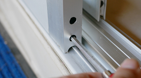 Broken sliding glass door